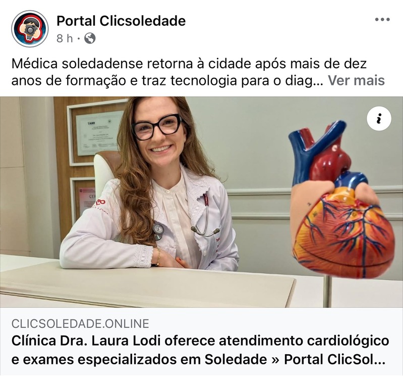 Publicação do Portal Clic Soledade sobre a Clínica Dra. Laura Lodi